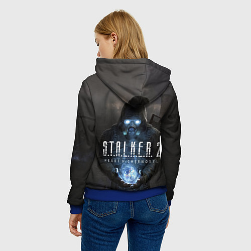 Женская толстовка STALKER 2 одиночка с артефактом / 3D-Синий – фото 4