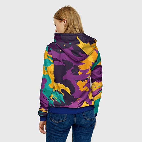 Женская толстовка Стильный хиппи в очках / 3D-Синий – фото 4