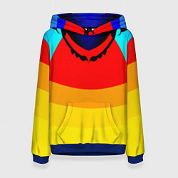 Толстовка-худи женская Цветные фигуры, цвет: 3D-синий
