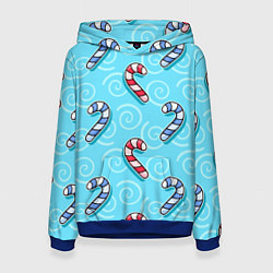 Женская толстовка Новогодний леденец трость