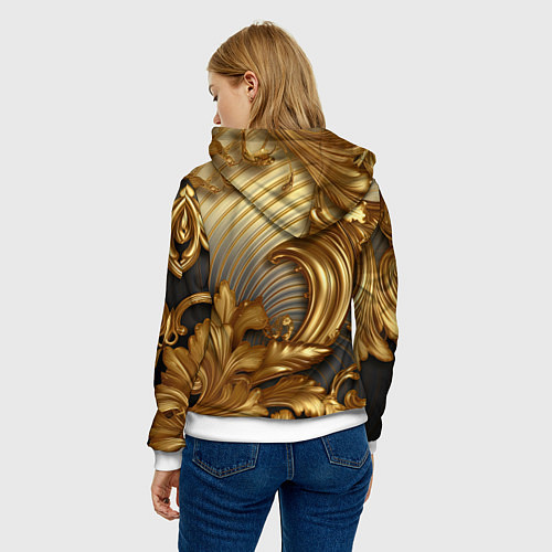 Женская толстовка Золотая текстура и абстракции / 3D-Белый – фото 4