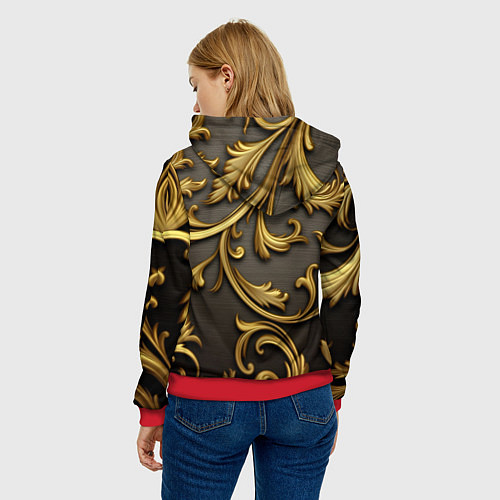 Женская толстовка Gold abstract / 3D-Красный – фото 4