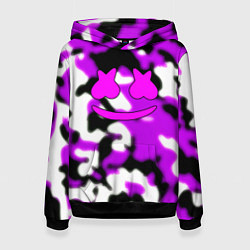 Толстовка-худи женская Marshmello camo, цвет: 3D-черный