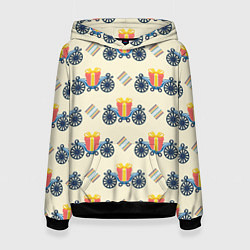 Толстовка-худи женская Подарок на карете и ромб, цвет: 3D-черный