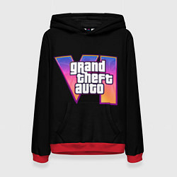 Толстовка-худи женская Grand Theft Auto 6, цвет: 3D-красный