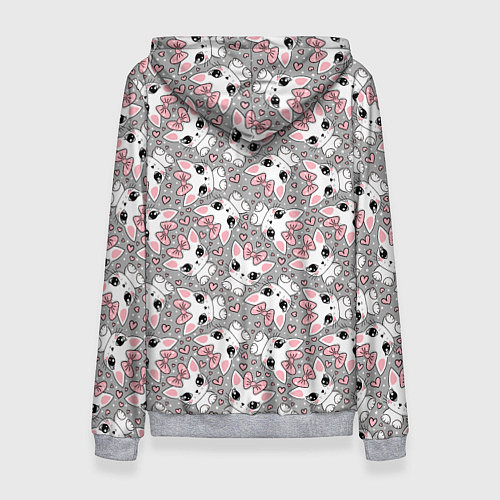 Женская толстовка Котята с бантиками / 3D-Меланж – фото 2