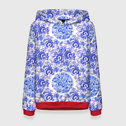 Женская толстовка Новогодняя гжель роспись