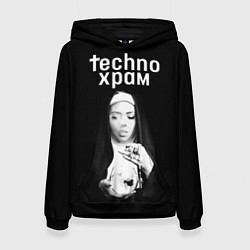 Женская толстовка Techno храм монашка сфужером