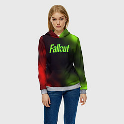 Толстовка-худи женская Fallout fire gradient, цвет: 3D-меланж — фото 2