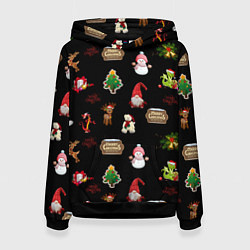 Женская толстовка Много новогодних игрушек