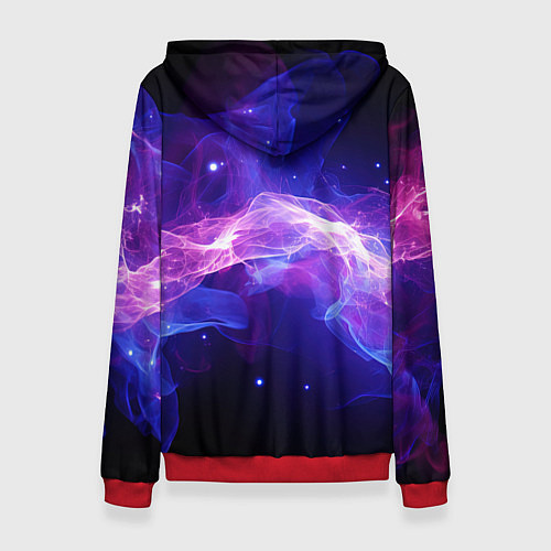 Женская толстовка Фиолетовый туман в движении / 3D-Красный – фото 2
