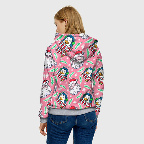 Женская толстовка Персонажи новогодние / 3D-Меланж – фото 4