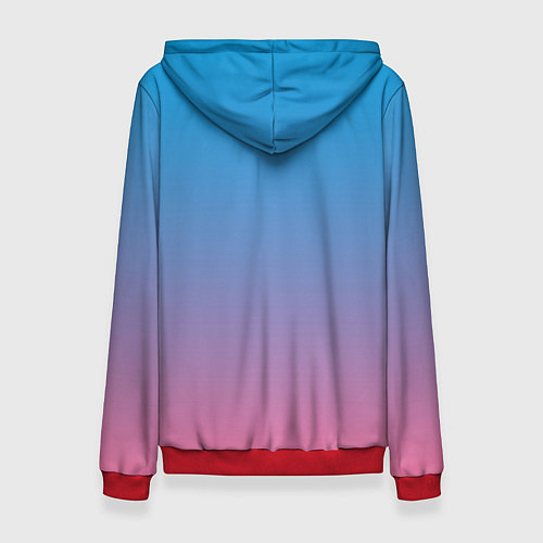 Женская толстовка Небесно-розовый градиент / 3D-Красный – фото 2