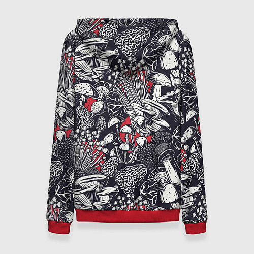 Женская толстовка Разные грибы / 3D-Красный – фото 2