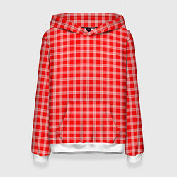 Женская толстовка Красно-белый клетчатый