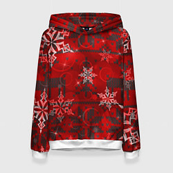Женская толстовка Рождественские узоры снежинки