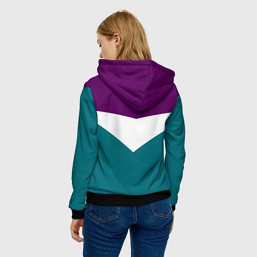 Женская толстовка FIRM темная сирень и бирюза / 3D-Черный – фото 4