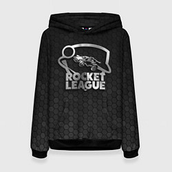 Толстовка-худи женская Rocket League - metal logo, цвет: 3D-черный
