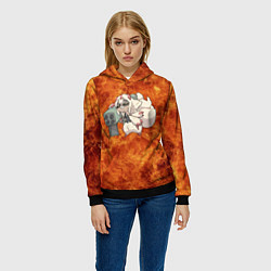 Толстовка-худи женская Взрывоопасная Фапута, цвет: 3D-черный — фото 2