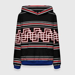 Женская толстовка Греческие линии красные и белые