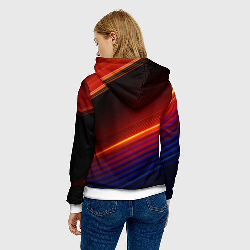 Женская толстовка Volvo neon gradient auto / 3D-Белый – фото 4