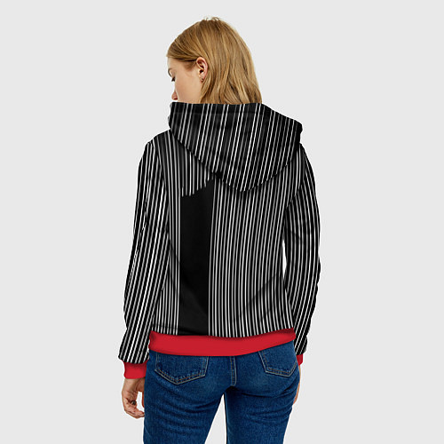 Женская толстовка Visual zebra stripes / 3D-Красный – фото 4
