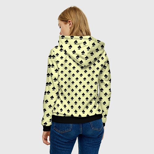 Женская толстовка Пиковая масть светло-жёлтый / 3D-Черный – фото 4