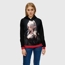 Толстовка-худи женская Фрирен в кимоно- Sou sou no frieren, цвет: 3D-красный — фото 2