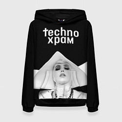 Женская толстовка Techno храм монашка в белом