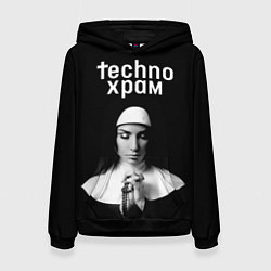 Женская толстовка Techno храм монашка в молитве