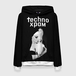 Женская толстовка Techno храм монашка с золотыми браслетами