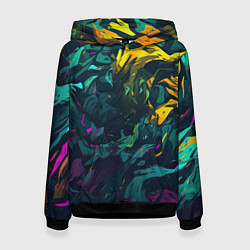 Женская толстовка Абстрактный камуфляж в кислотных абстрактных пятна