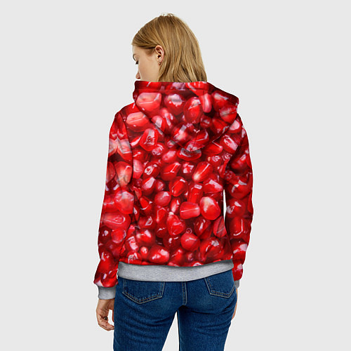 Женская толстовка Спелые зёрна граната / 3D-Меланж – фото 4
