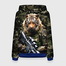 Толстовка-худи женская Тиер солдат спецназа, цвет: 3D-синий