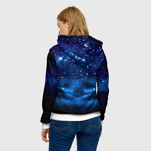 Женская толстовка Тигр солдат снег и звезды / 3D-Белый – фото 4