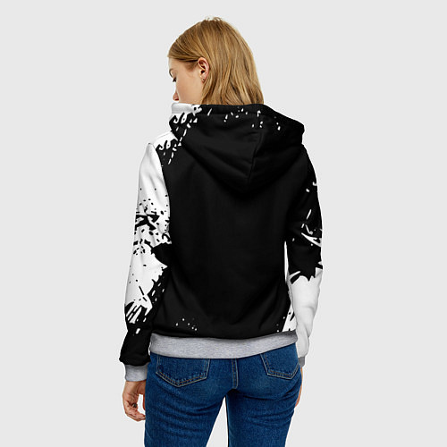 Женская толстовка Анархия белая краска / 3D-Меланж – фото 4