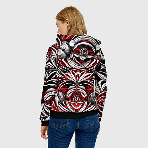 Женская толстовка Узоры паттерны / 3D-Черный – фото 4