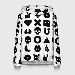 Толстовка-худи женская Love death robots pattern white, цвет: 3D-меланж