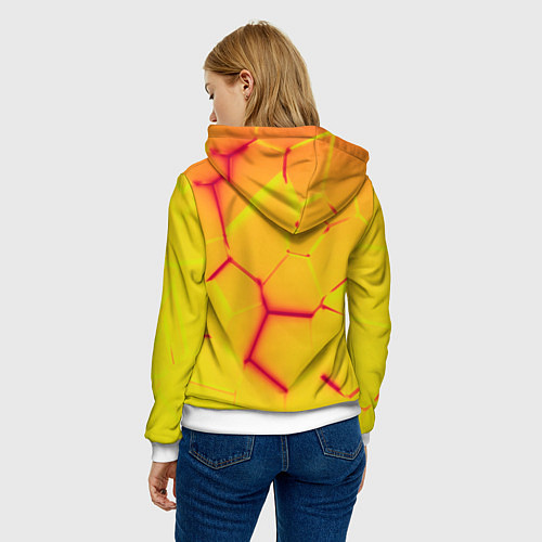 Женская толстовка Плиты желтые броня / 3D-Белый – фото 4