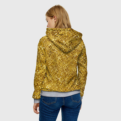 Женская толстовка Золотой волнистый с переливами / 3D-Меланж – фото 4