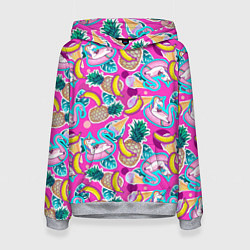 Женская толстовка Единорог в плавательном круге