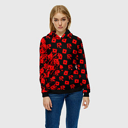 Толстовка-худи женская Roblox краски гейм мобайл, цвет: 3D-черный — фото 2