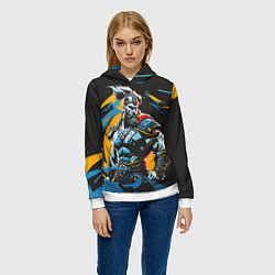 Толстовка-худи женская Крутой викинг, цвет: 3D-белый — фото 2