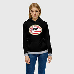 Толстовка-худи женская PSV fc club, цвет: 3D-меланж — фото 2