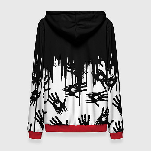 Женская толстовка Death Stranding отпечатки рук / 3D-Красный – фото 2