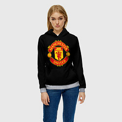 Толстовка-худи женская Manchester United fc club, цвет: 3D-меланж — фото 2