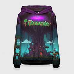 Толстовка-худи женская Terraria tree, цвет: 3D-черный