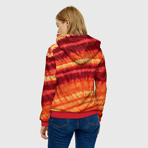 Женская толстовка Тай-дай разводы / 3D-Красный – фото 4