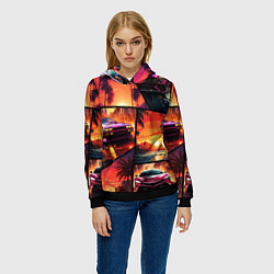 Толстовка-худи женская GTA style art, цвет: 3D-черный — фото 2