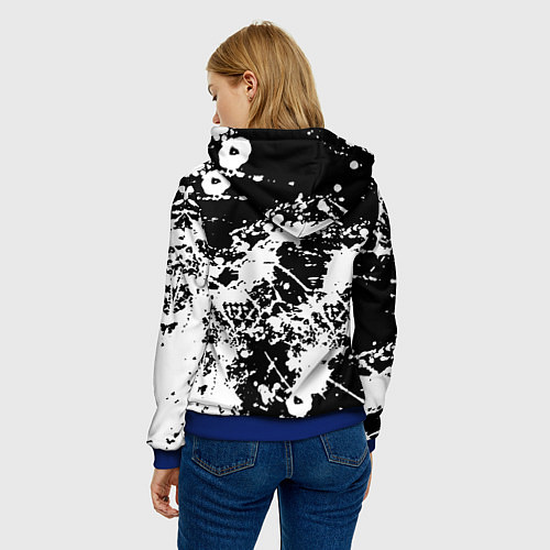 Женская толстовка Manchester City краски чёрно белые / 3D-Синий – фото 4